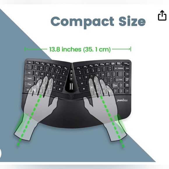 Perixx Periduo-606C wireless ergonomic keyboard with vertical mouse - Picture 2 of 10